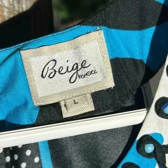 Beige by eci Swing. A- Line Sleeveless Womens Sz L Blouse - Picture 3 of 4